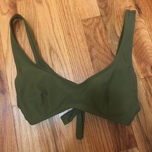Kovey Swim Alaia Tie-back Olive Bikini Top - M